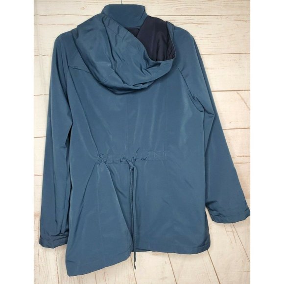 Nautica Blue Navy Removable Hood Rain Sailing Boat Graphic Lining Large Jacket - Picture 5 of 11